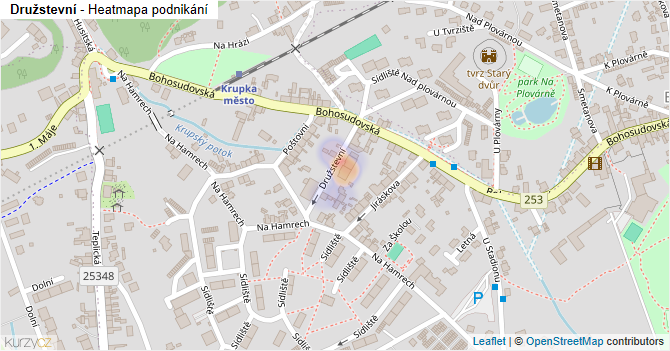 Družstevní - mapa podnikání