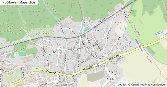 Fučíkova - mapa ulice