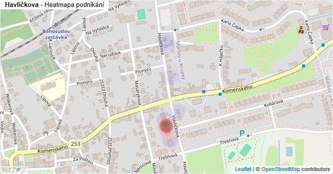 Havlíčkova - mapa podnikání