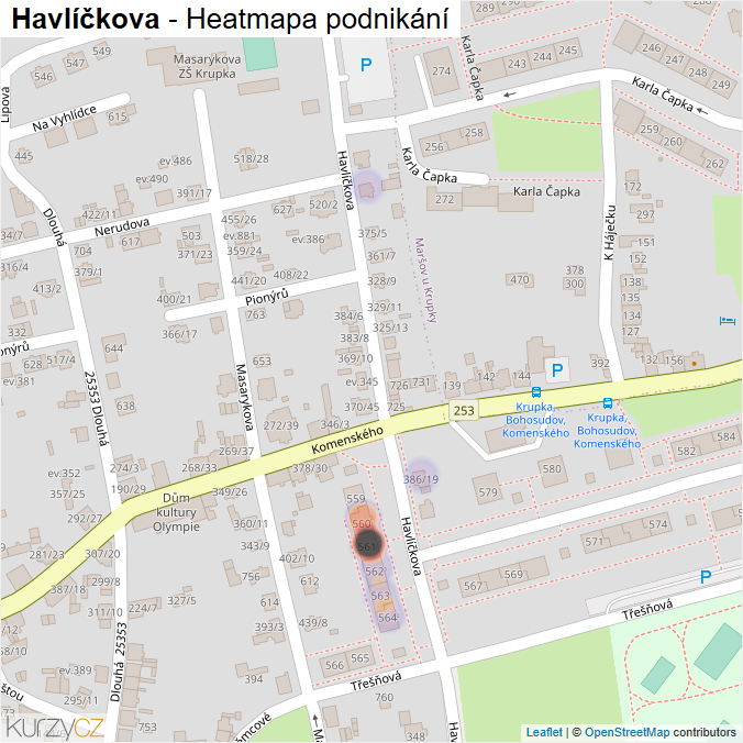 Mapa Havlíčkova - Firmy v ulici.
