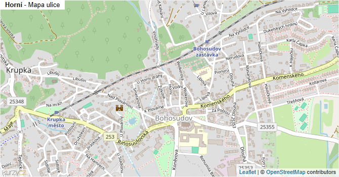 Horní - mapa ulice