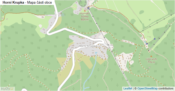 Horní Krupka - mapa části obce
