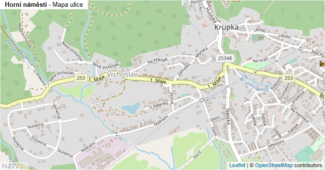 Horní náměstí - mapa ulice