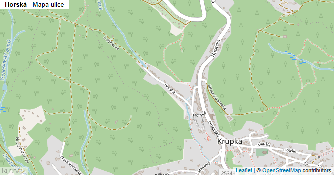 Horská - mapa ulice