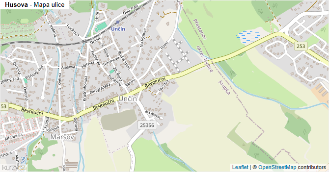 Husova - mapa ulice
