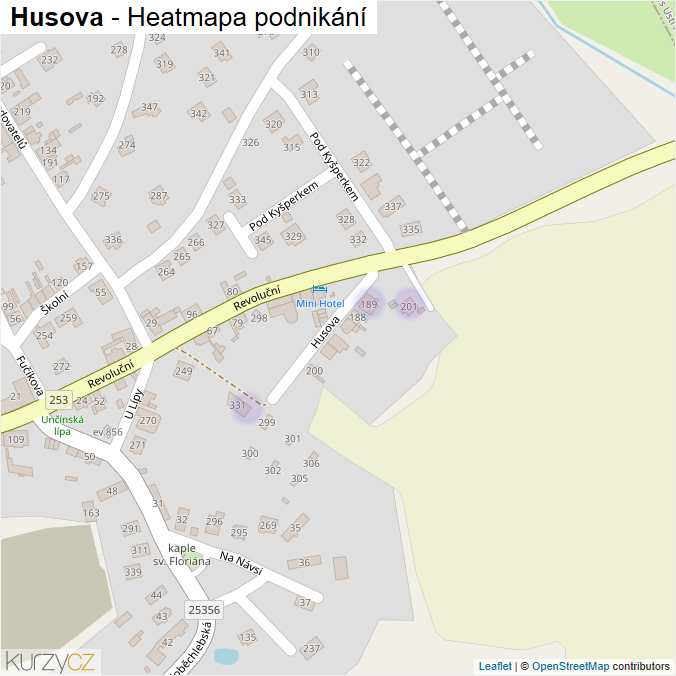 Mapa Husova - Firmy v ulici.