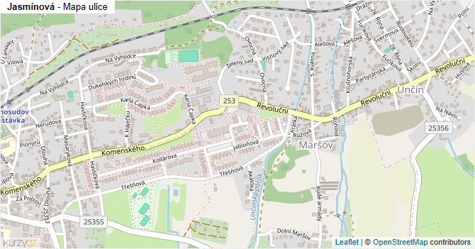 Jasmínová - mapa ulice