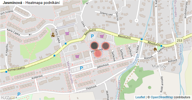 Jasmínová - mapa podnikání