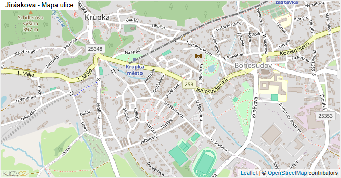 Jiráskova - mapa ulice