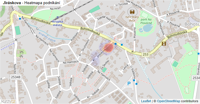 Jiráskova - mapa podnikání