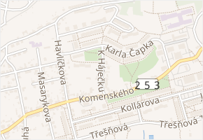 K Háječku v obci Krupka - mapa ulice