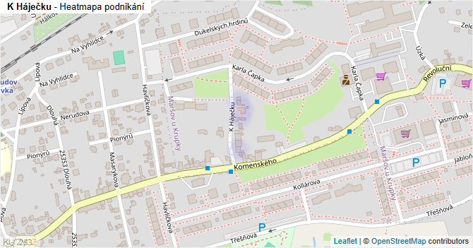 K Háječku - mapa podnikání