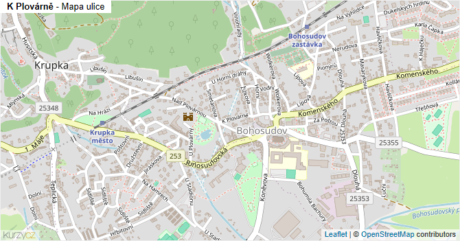 K Plovárně - mapa ulice