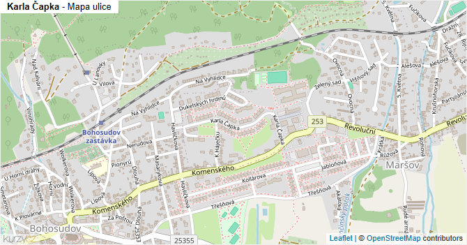 Karla Čapka - mapa ulice