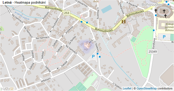 Letná - mapa podnikání