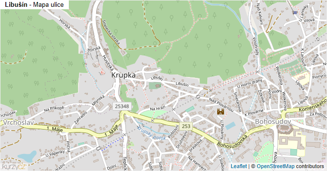 Libušín - mapa ulice
