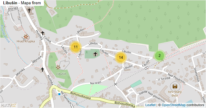 Libušín - mapa firem