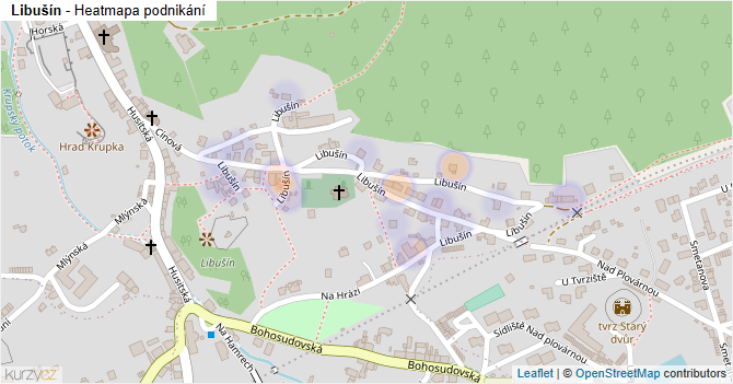 Libušín - mapa podnikání