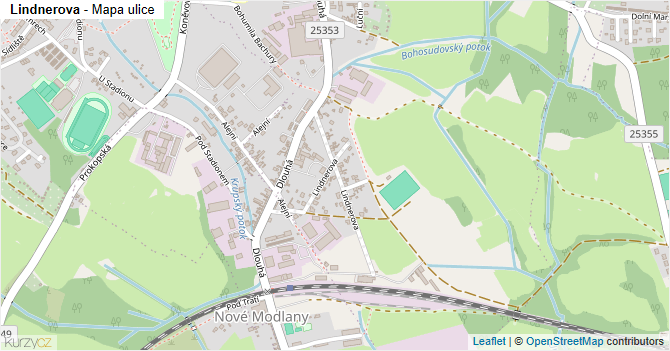 Lindnerova - mapa ulice