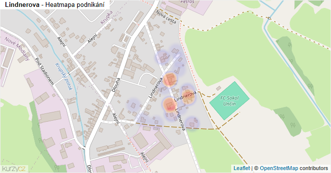 Lindnerova - mapa podnikání
