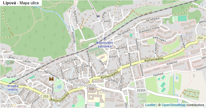Lípová - mapa ulice