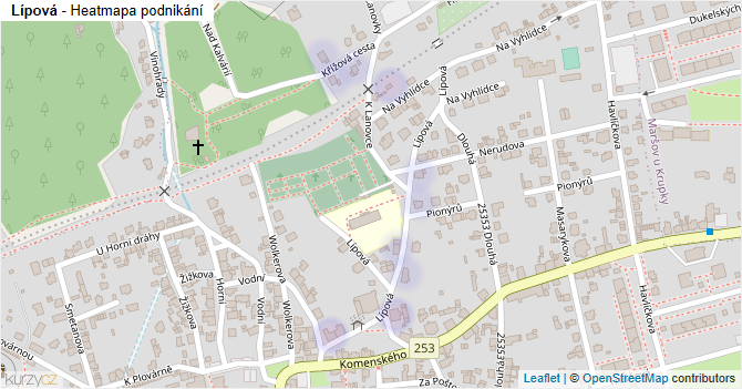 Lípová - mapa podnikání