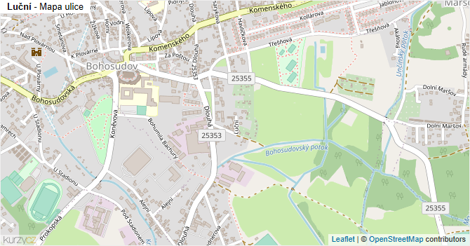 Luční - mapa ulice