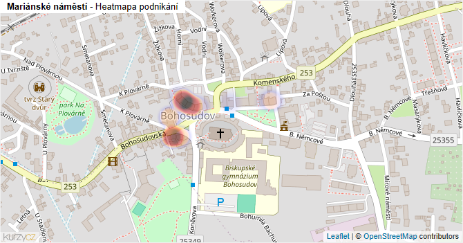 Mariánské náměstí - mapa podnikání