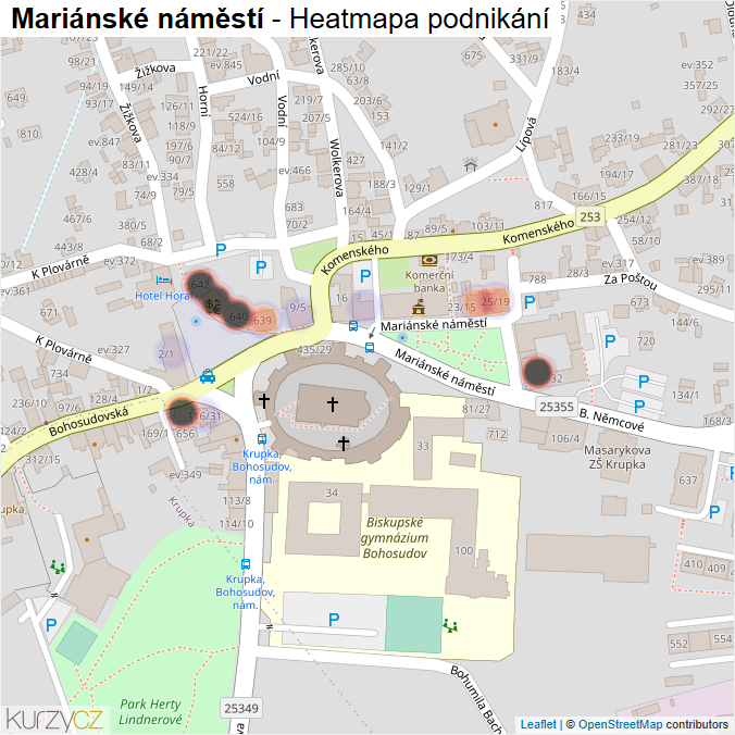 Mapa Mariánské náměstí - Firmy v ulici.
