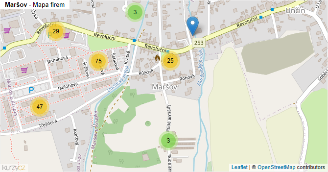 Maršov - mapa firem