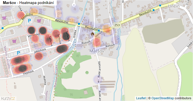 Maršov - mapa podnikání
