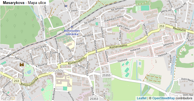 Masarykova - mapa ulice