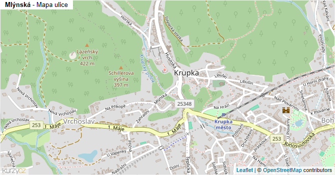 Mlýnská - mapa ulice