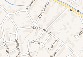 Na hamrech v obci Krupka - mapa ulice