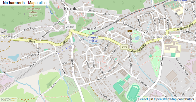 Na hamrech - mapa ulice