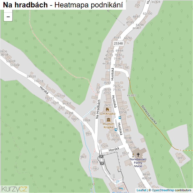 Mapa Na hradbách - Firmy v ulici.