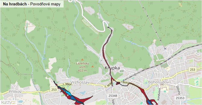 Na hradbách - záplavové mapy stoleté vody
