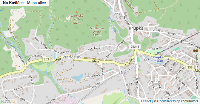 Na Kašičce - mapa ulice