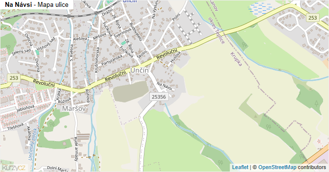 Na Návsi - mapa ulice