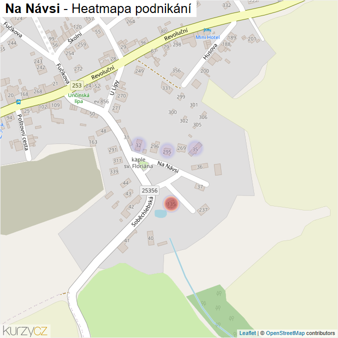 Mapa Na Návsi - Firmy v ulici.