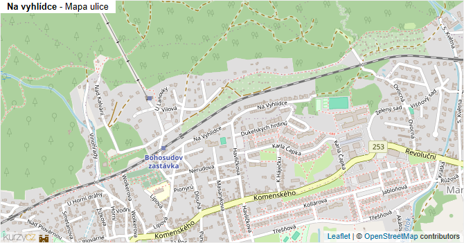 Na vyhlídce - mapa ulice