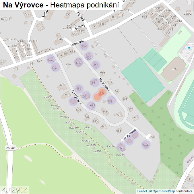 Mapa Na Výrovce - Firmy v ulici.