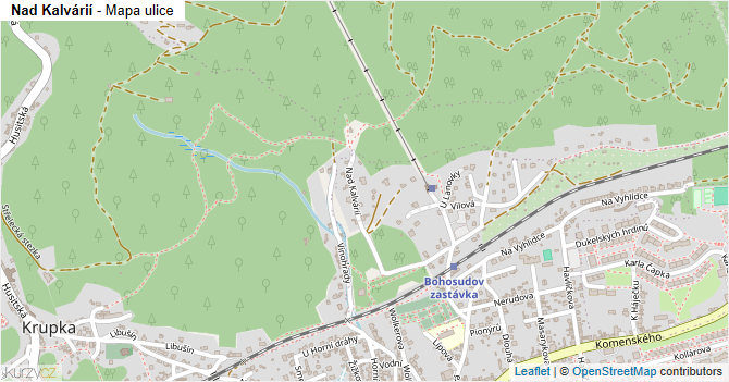 Nad Kalvárií - mapa ulice