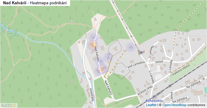 Nad Kalvárií - mapa podnikání