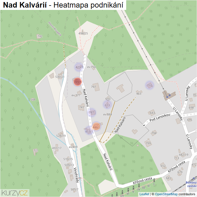 Mapa Nad Kalvárií - Firmy v ulici.