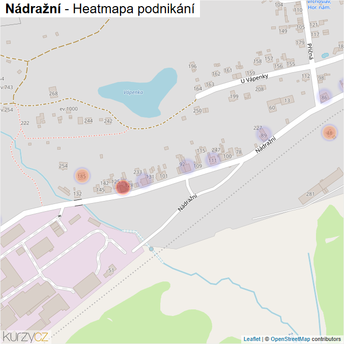 Mapa Nádražní - Firmy v ulici.
