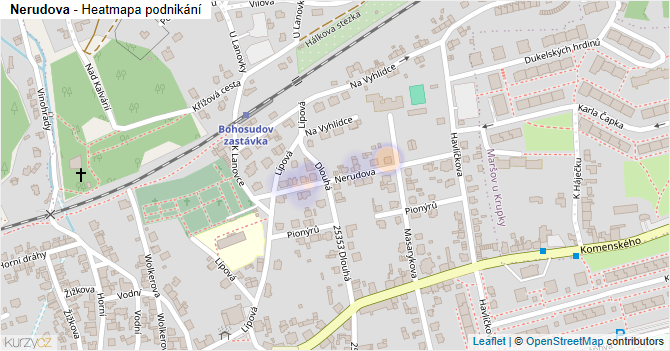 Nerudova - mapa podnikání