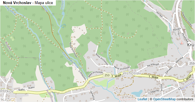 Nová Vrchoslav - mapa ulice