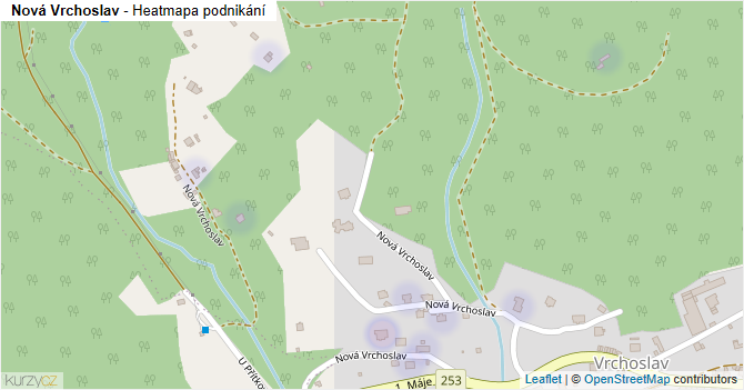 Nová Vrchoslav - mapa podnikání
