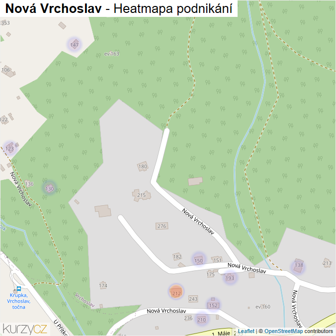 Mapa Nová Vrchoslav - Firmy v ulici.